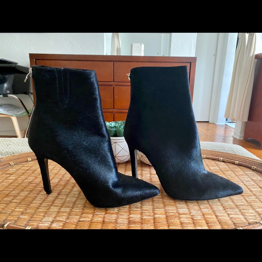 ✨ Barbara Bui Black Calf Hair Booties 6 NEW!